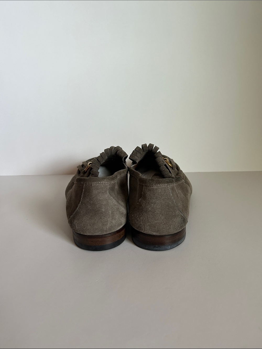 Gucci Brown Suede Fringe Horsebit Loafers - Picture 4 of 4
